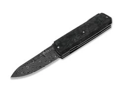 Silver Sport Knife Damascus CF Black